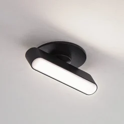 Lindby LED-indbygningslampe Eldrin, sort, lysliste, 13,1 cm