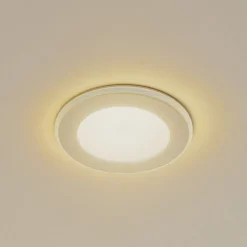 Lindby LED indbygningslampe Toka, 4,9 W, hvid, plast, CCT