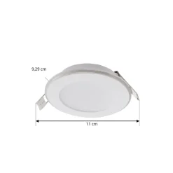 Lindby LED indbygningslampe Toka, 4,9 W, hvid, plast, CCT