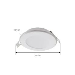 Lindby LED indbygningslampe Toka, 6,5 W, hvid, plast, CCT