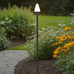 Lindby LED jordspydslys Selinda, sort, højde 100 cm