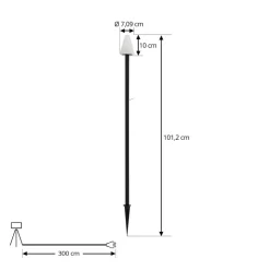 Lindby LED jordspydslys Selinda, sort, højde 100 cm