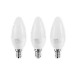 Lindby LED-kertepære, E14, C35, 4,5W, opal, 3000K, sæt med 3 stk