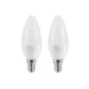 Lindby LED-kertepære, E14, C35, 4,5W, opal, 3000K, sæt med 2 stk