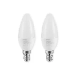 Lindby LED-kertepære, E14, C35, 4,5W, opal, 3000K, sæt med 2 stk