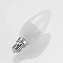 Lindby LED-kertepære, E14, C35, 4,5W, opal, 3000K, sæt med 2 stk