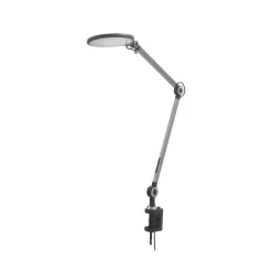 Lindby LED-klemlampe Nyxaris, grå, metal, CCT, 52 cm