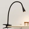Lindby LED-klemmelampe Baris, højde 44 cm, sort, 3000K