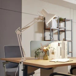 Lindby LED-klemmelampe Undra, hvid, metal, justerbar