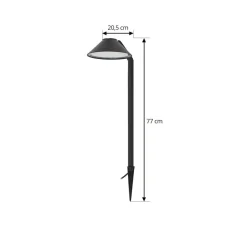 Lindby LED-lampe med jordspyd Capelo, sort, metal, 77 cm