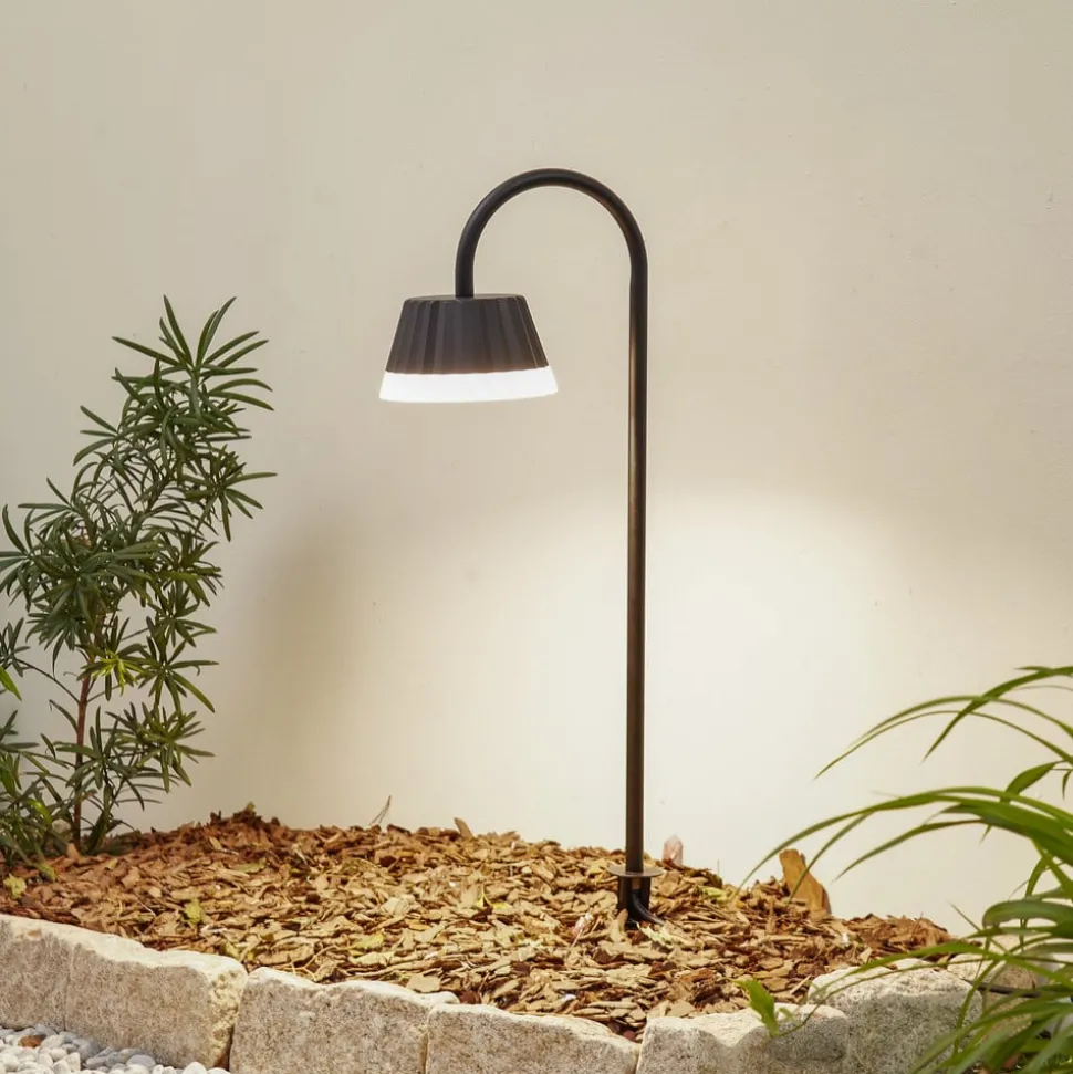 Lindby LED-lampe med jordspyd Ameline, antracit, IP65, 77 cm