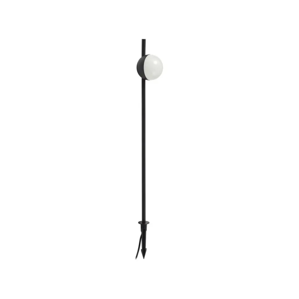 Lindby LED-lampe med jordspyd Darleen, antracit, metal, Ø10cm