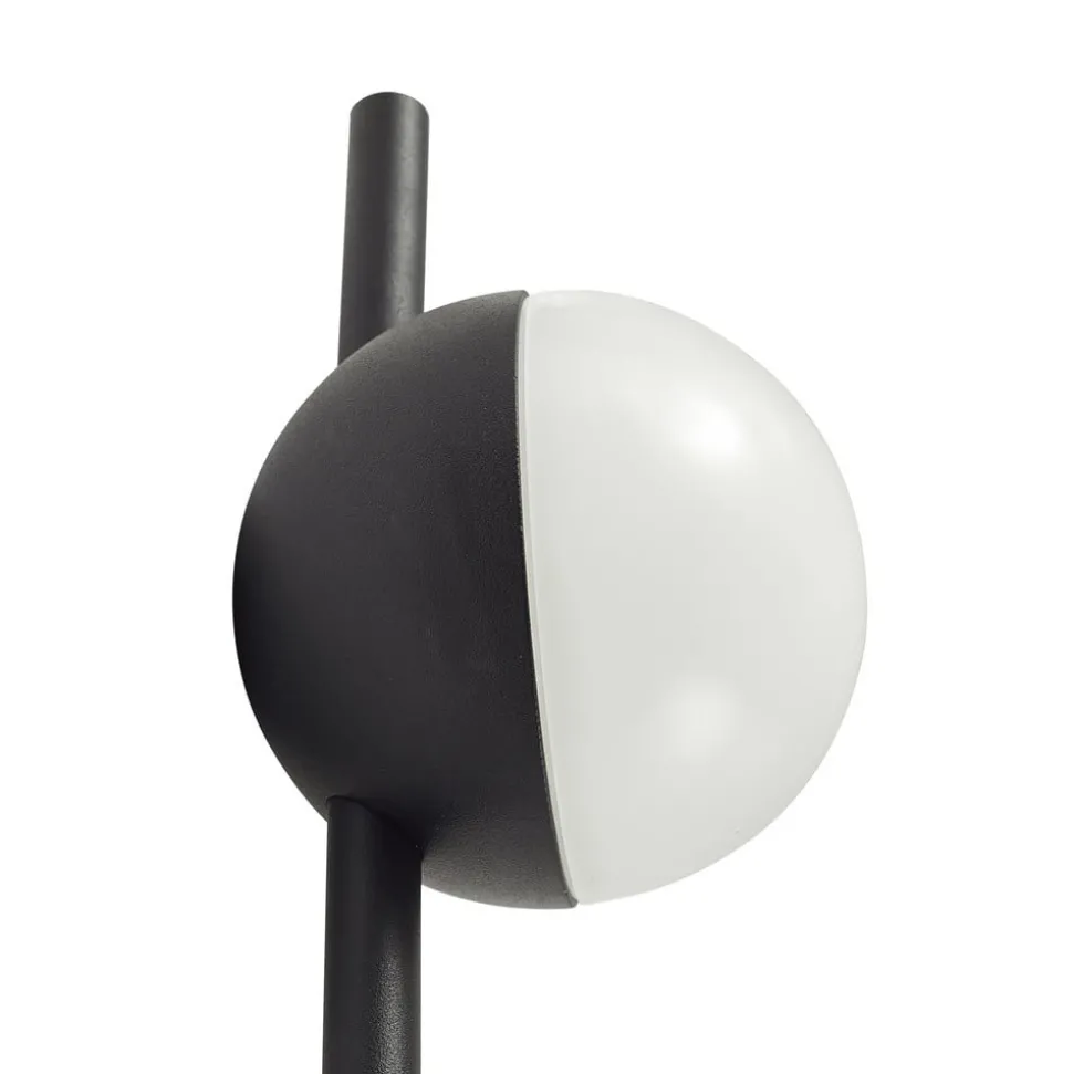 Lindby LED-lampe med jordspyd Darleen, antracit, metal, Ø10cm
