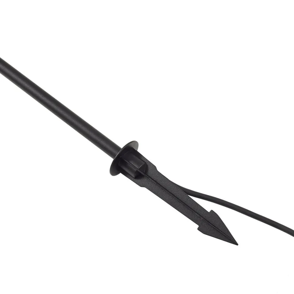 Lindby LED-lampe med jordspyd Darleen, antracit, metal, Ø10cm