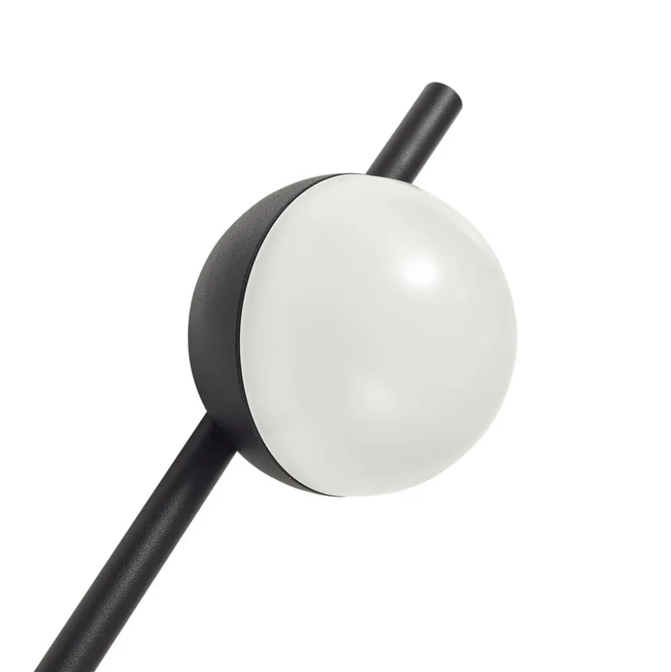 Lindby LED-lampe med jordspyd Darleen, antracit, metal, Ø10cm