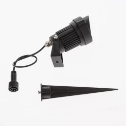 Lindby LED-lampe med jordspyd Malida, sæt med 3, sort