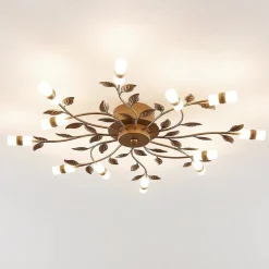 Lindby LED-loftlampe Bentas, bronze, metal, Ø 80 cm