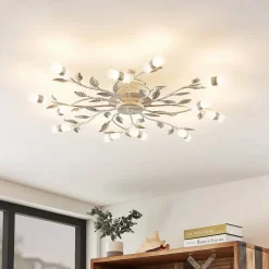 Lindby LED-loftlampe Bolonia, bronze/hvid, Ø 80 cm