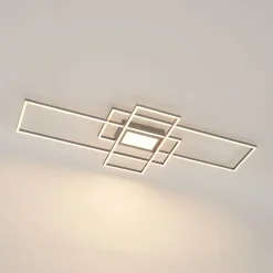 Lindby LED-loftlampe Caitlin, nikkel, metal, 105 cm