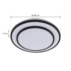 Lindby LED-loftlampe Duala, sort, RGB, CCT, fjernbetjening