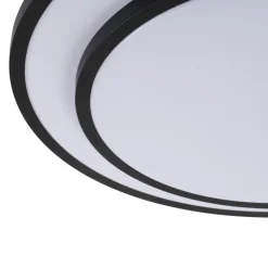 Lindby LED-loftlampe Duala, sort, RGB, CCT, fjernbetjening