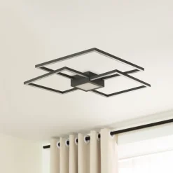 Lindby LED-loftlampe Duetto, 65 cm, antracit, 38 W, aluminium