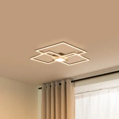 Lindby LED-loftlampe Duetto, 65 cm, antracit, 38 W, aluminium