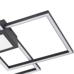 Lindby LED-loftlampe Duetto, 65 cm, antracit, 38 W, aluminium