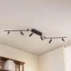 Lindby LED-loftlampe Eldrin, 6 lyskilder, spots, sort