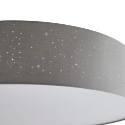 Lindby LED-loftlampe Ellamina, 60 cm, lysegrå, tekstil