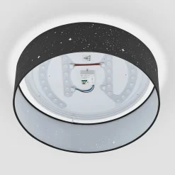 Lindby LED-loftlampe Ellamina, 40 cm, sort, tekstil