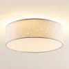Lindby LED-loftlampe Ellamina, 40 cm, hvid, tekstil