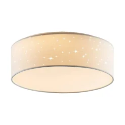 Lindby LED-loftlampe Ellamina, 40 cm, hvid, tekstil