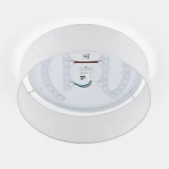 Lindby LED-loftlampe Ellamina, 40 cm, hvid, tekstil