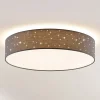 Lindby LED-loftlampe Ellamina, Ø 60 cm, antracit, tekstil