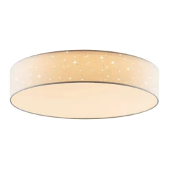 Lindby LED-loftlampe Ellamina, Ø 60 cm, hvid, tekstil