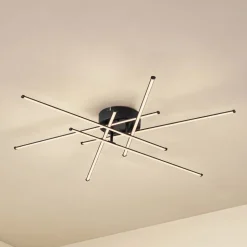 Lindby LED-loftlampe Elviano, Ø 80 cm, sort, 3.000 K