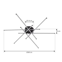 Lindby LED-loftlampe Elviano, Ø 80 cm, sort, 3.000 K