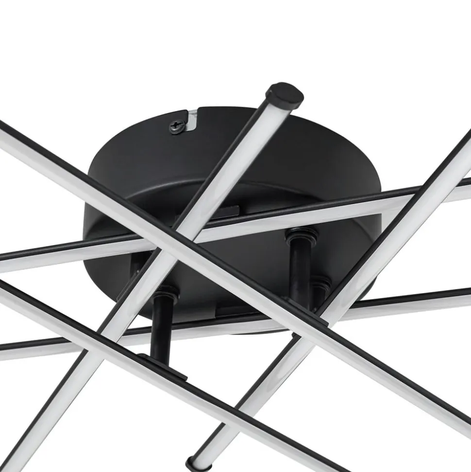 Lindby LED-loftlampe Elviano, Ø 80 cm, sort, 3.000 K