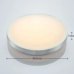 Lindby LED-loftlampe Emelie, Ø 42 cm, aluminiumsfarvet, metal