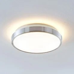 Lindby LED-loftlampe Emelie, Ø 27 cm, aluminiumsfarvet, metal