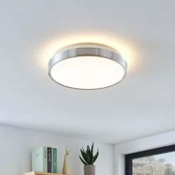 Lindby LED-loftlampe Emelie, Ø 27 cm, aluminiumsfarvet, metal