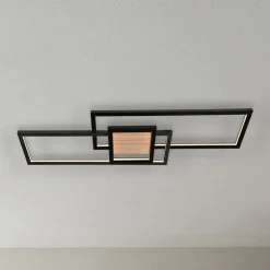 Lindby LED-loftlampe Emiljan, sort, metal, dæmpbar