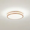 Lindby LED-loftlampe Emiva, Ø 39,5 cm, CCT, træ
