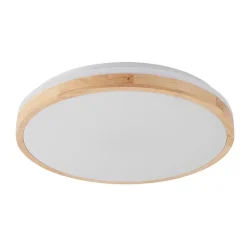 Lindby LED-loftlampe Emiva, Ø 49 cm, CCT, træ