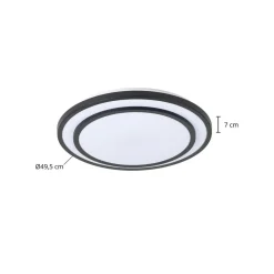 Lindby LED-loftlampe Essina, sort, metal, CCT, dæmpbar.