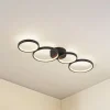 Lindby LED-loftlampe Evengeline, sort, aluminium, 88 cm
