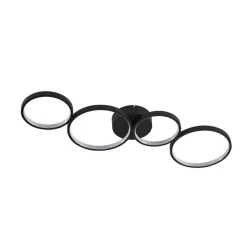 Lindby LED-loftlampe Evengeline, sort, aluminium, 88 cm