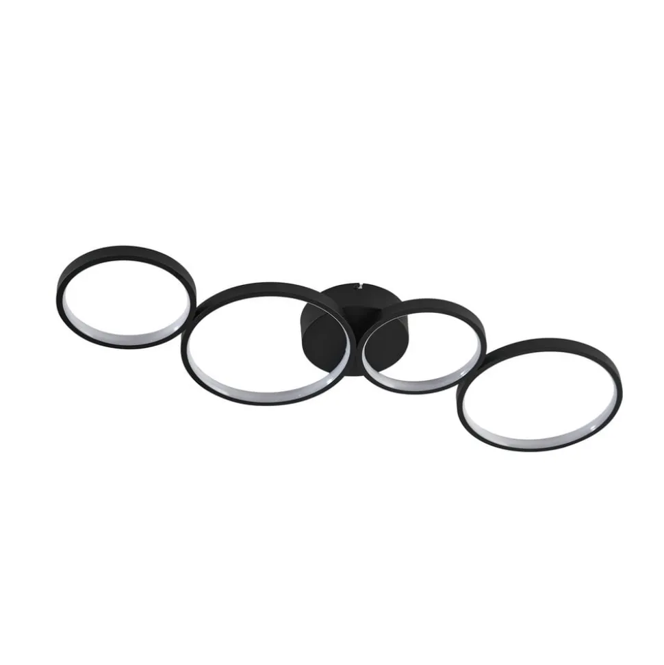Lindby LED-loftlampe Evengeline, sort, aluminium, 88 cm