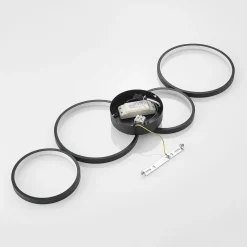 Lindby LED-loftlampe Evengeline, sort, aluminium, 88 cm